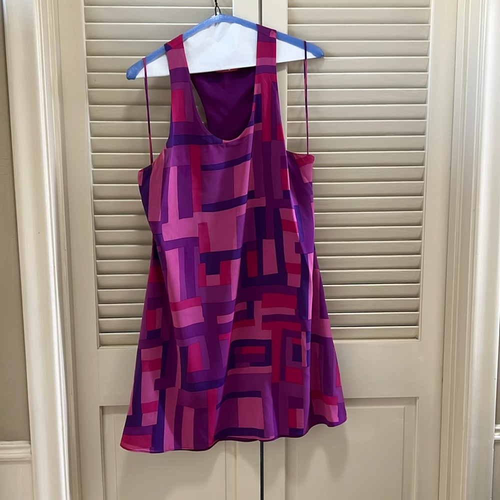 Alice + Olivia pink/Purple geometric tank dress, size medium